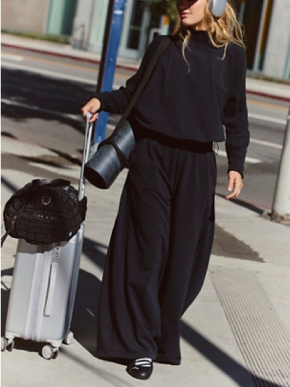 Free People FP Movement Mountain Cozy Set - Black - NWT